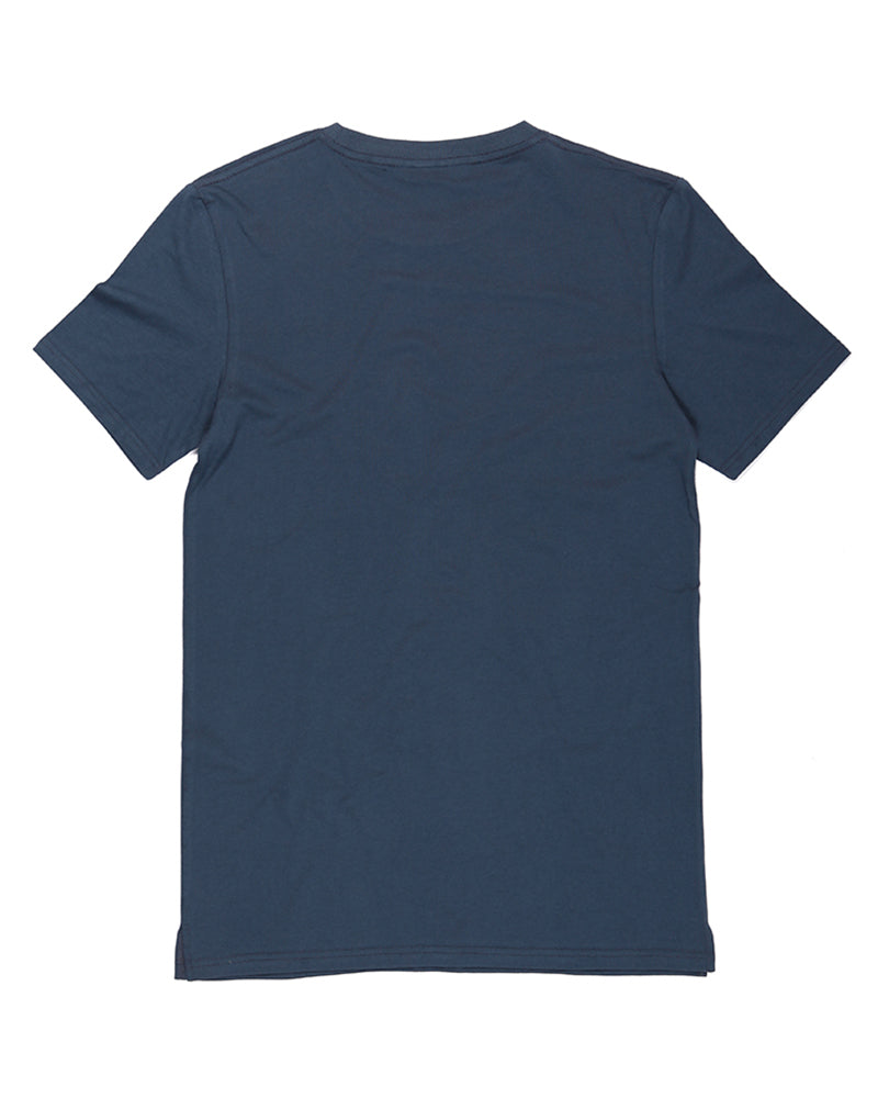 Kids cotton regular t-shirt in navy KUD293E flat lay back view