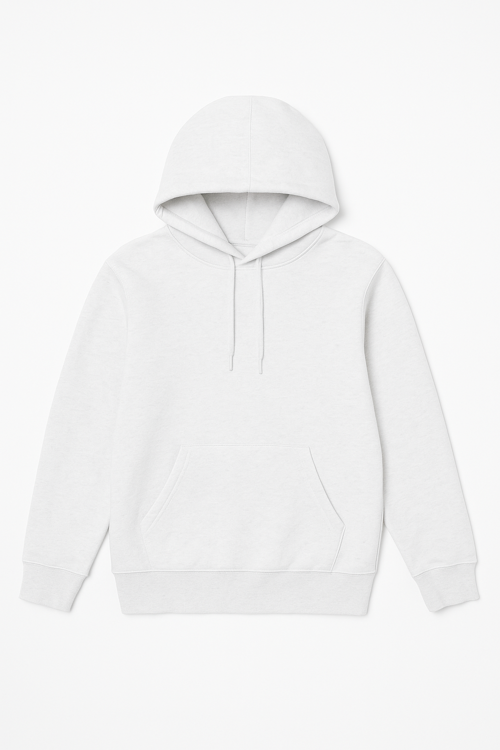 Kids premium cotton hoodie in white KUD425 flat lay front view