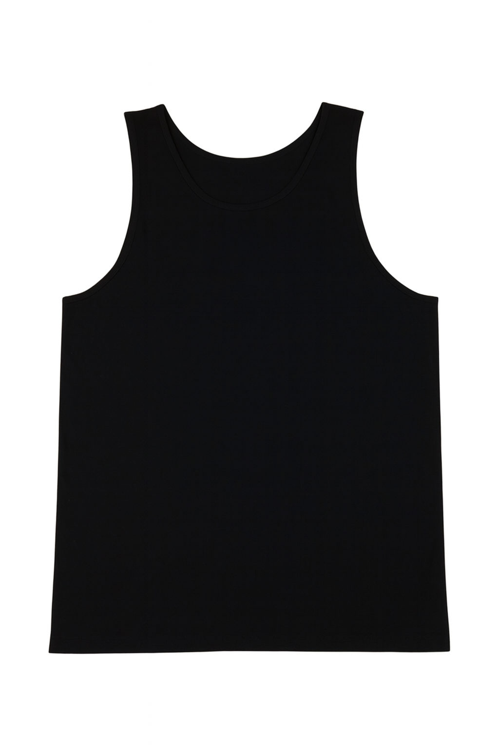 Unisex cotton singlet in black KUD546E - flat lay - Front View