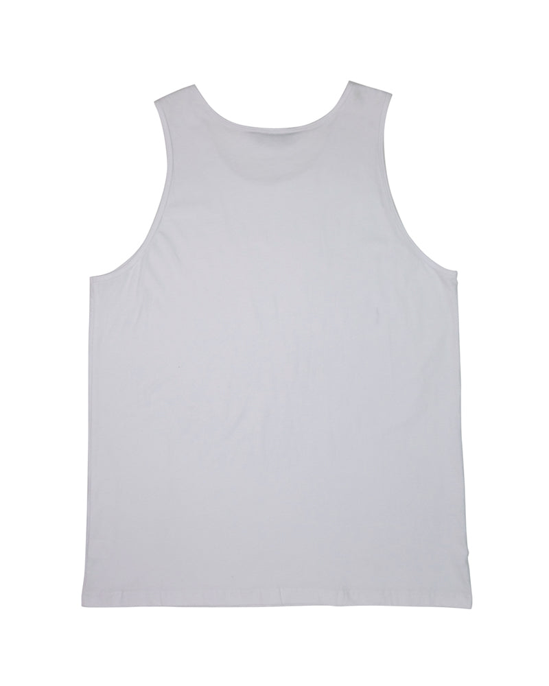 Unisex cotton singlet in White KUD546E - flat lay - Front View