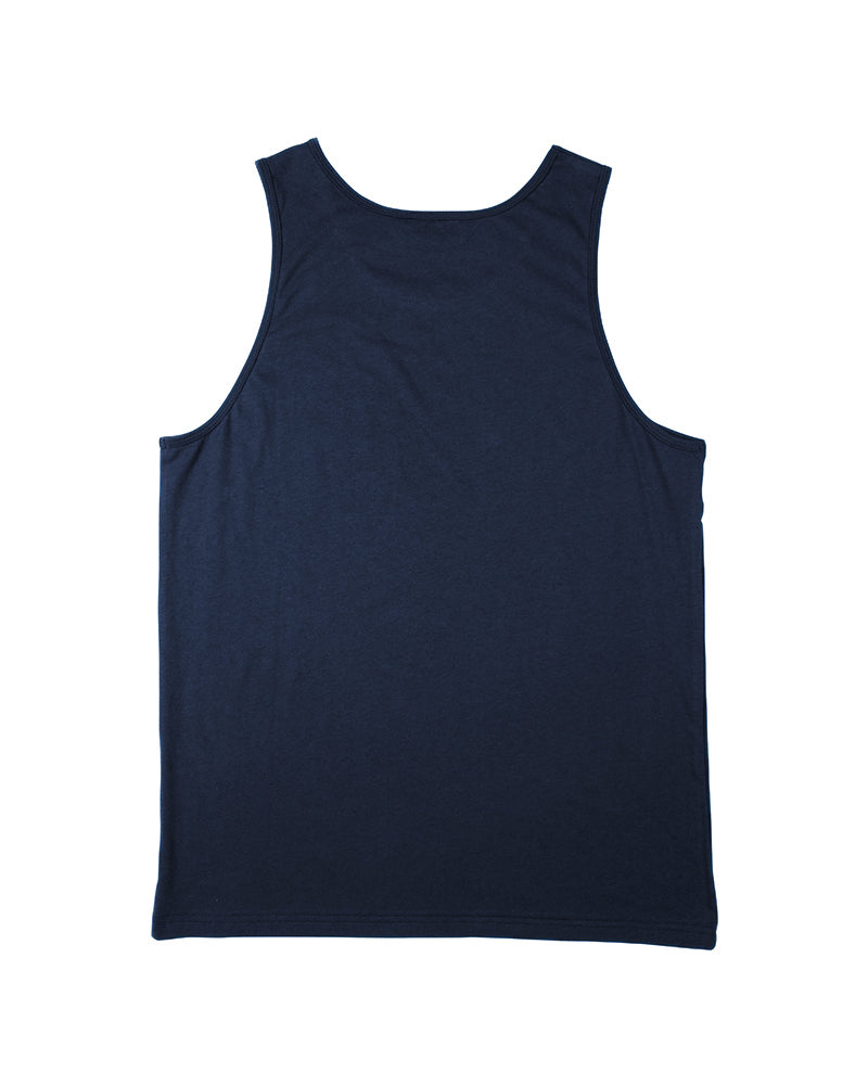 Unisex organic cotton singlet in Navy -KUD546O - flat lay - Back View