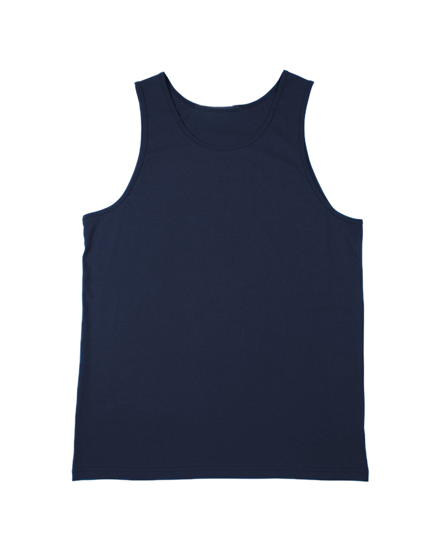 Unisex organic cotton singlet in Navy -KUD546O - flat lay - Front View