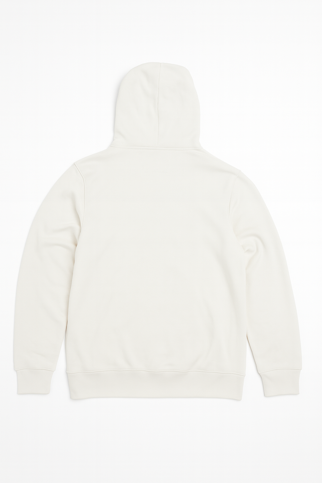 Unisex Premium Cotton Hoodie in white KUD423 - Flat Lay - Back view
