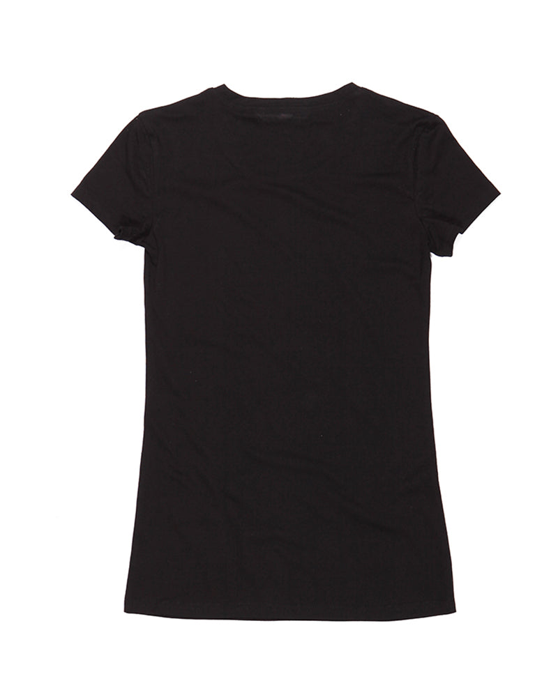 Women's organic cotton t-shirt Black KUD1441O - flatl ay - Back View