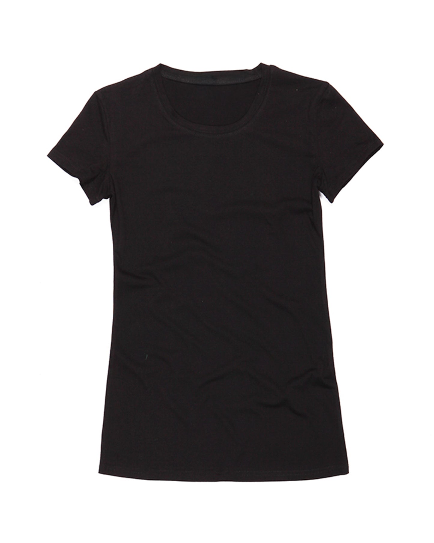 Women's organic cotton t-shirt Black KUD1441O - flat lay - Front View