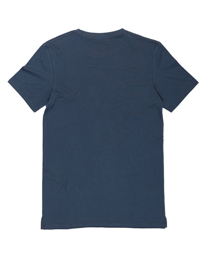 Kids cotton regular t-shirt in navy KUD293E flat lay back view