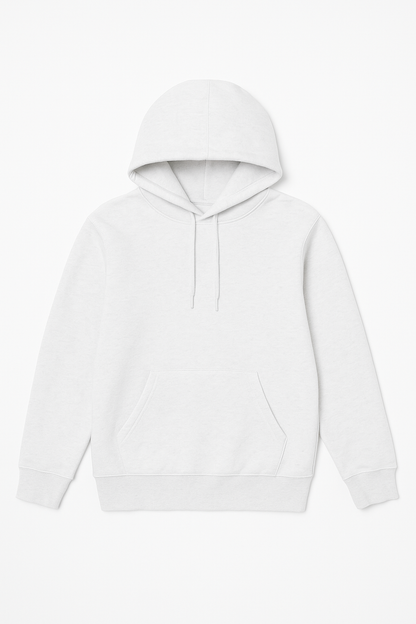 Kids premium cotton hoodie in white KUD425 flat lay front view