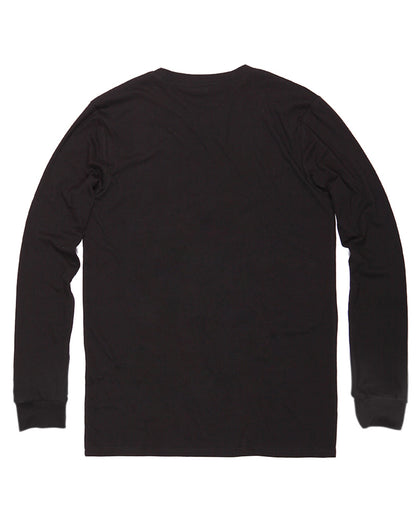 Unisex cotton long sleeve t-shirt in black KUD202e - Flat Lay - Back View