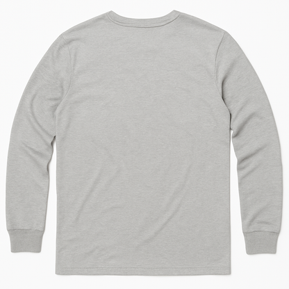 Unisex cotton long sleeve t-shirt in Grey KUD202e - Flat Lay - Back View
