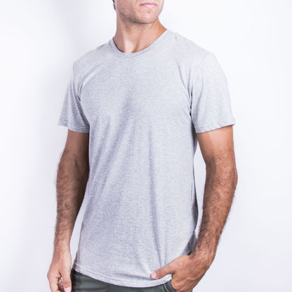Unisex cotton regular t shirt in grey KUD200E on model front view