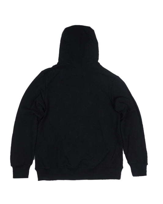 Unisex organic cotton hoodie in black KUD423o - Flat Lay - Back View