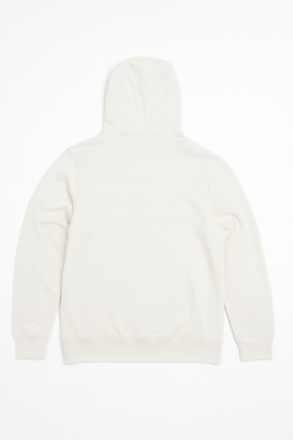 Unisex organic cotton hoodie in White KUD423o - Flat Lay - Back View