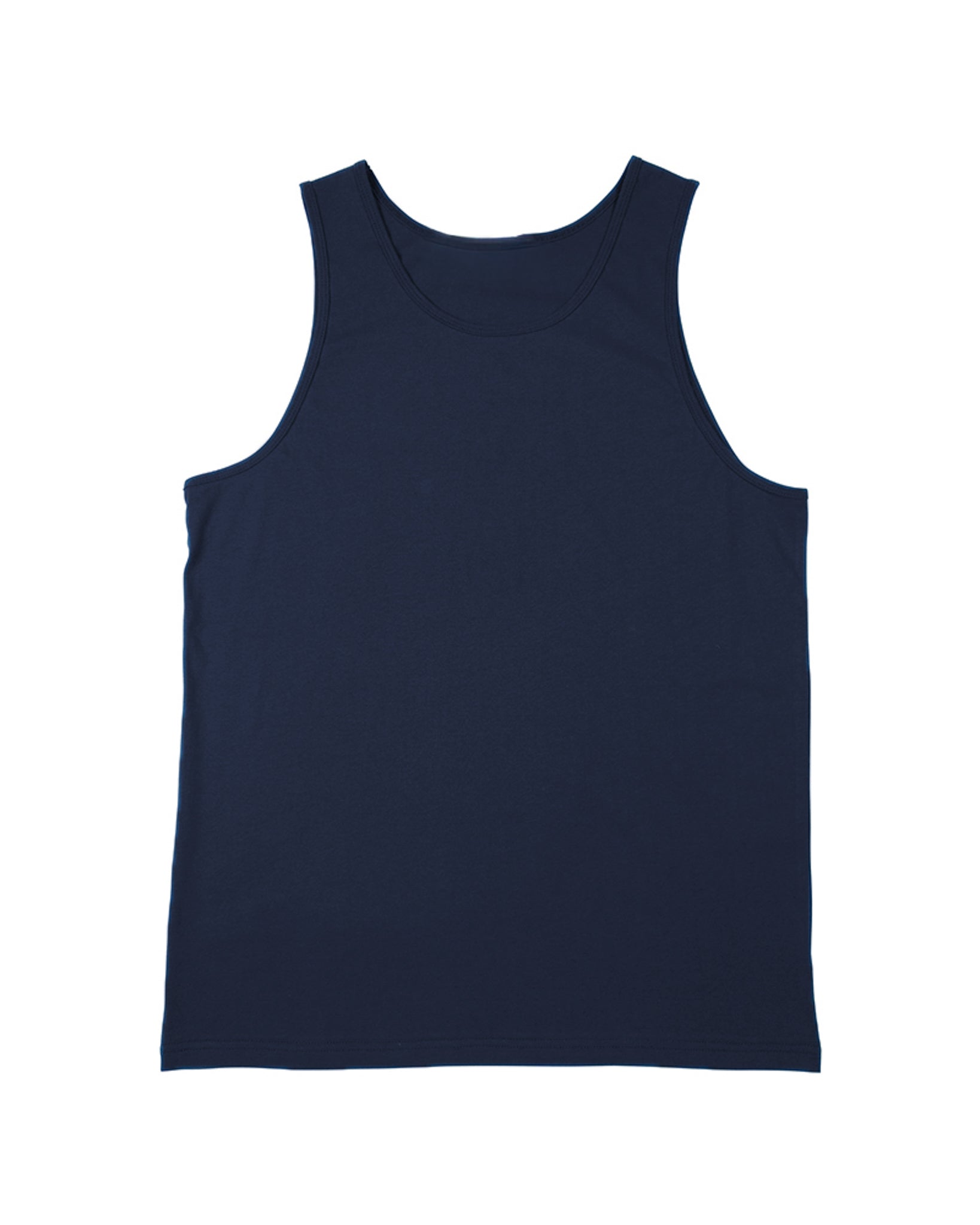 Unisex organic cotton singlet in Navy -KUD546O - flat lay - Front View