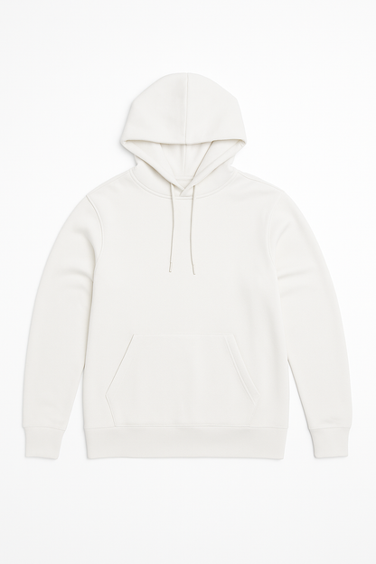 Unisex Premium Cotton Hoodie in white KUD423 - Flat Lay - front view