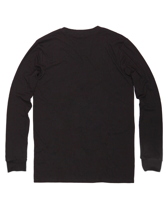 Unisex premium cotton oversize long sleeve t-shirt in black KUD202 - Flat Lay - Back View