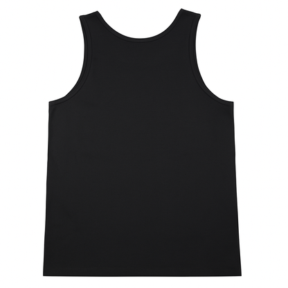 Unisex premium cotton singlet in Black - KUD546 - flat lay - Back View