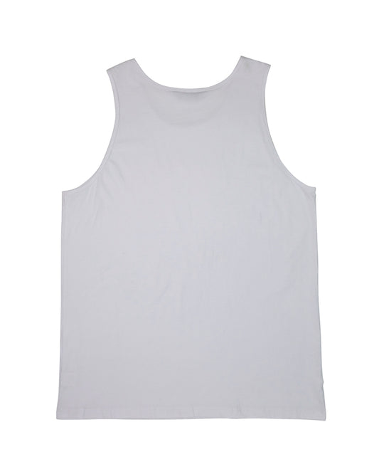 Unisex premium cotton singlet in White KUD546 - flat lay - Back VIew