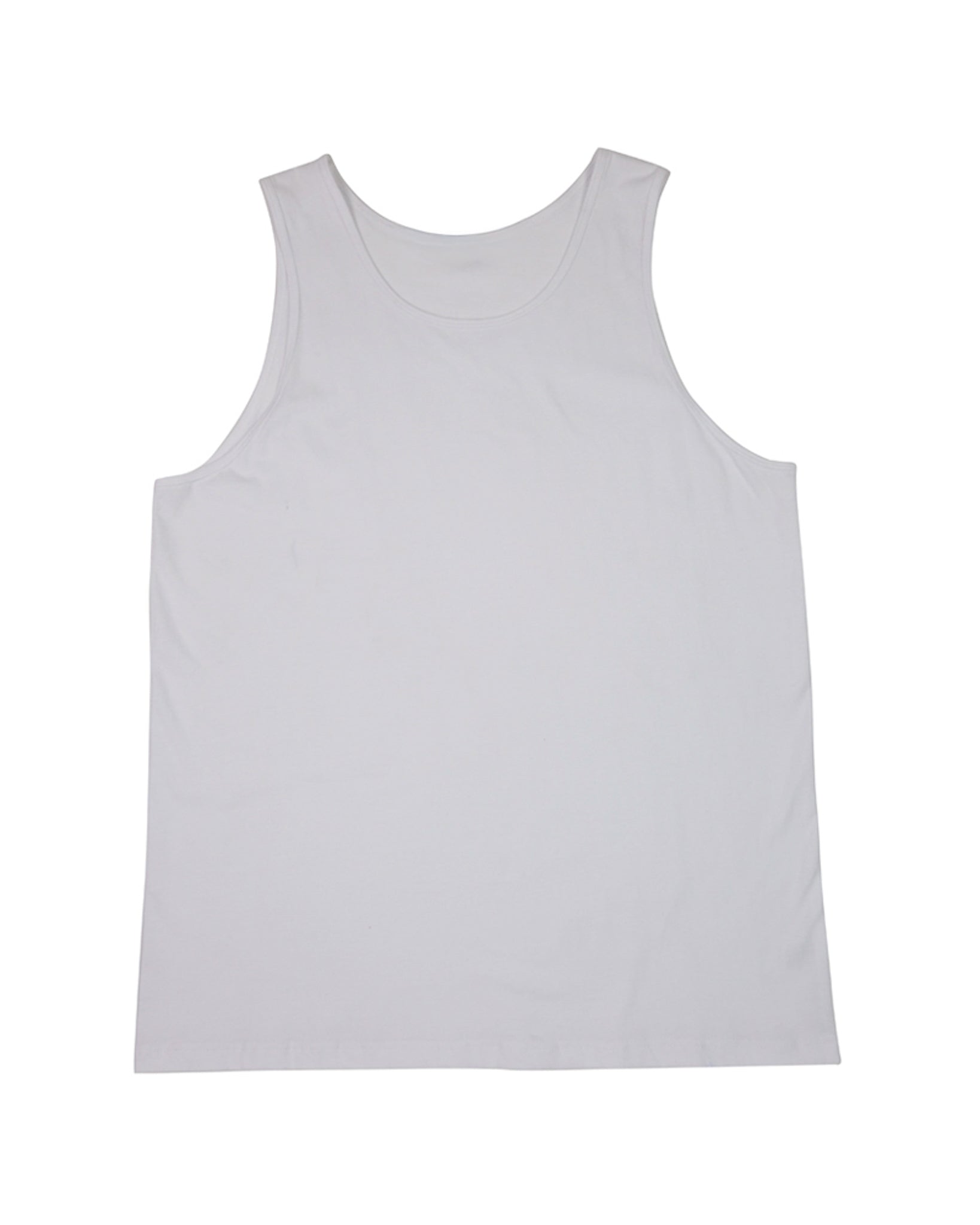 Unisex premium cotton singlet in White - KUD546 - flat lay - Front View