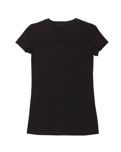 Women's organic cotton t-shirt Black KUD1441O - flatl ay - Back View 