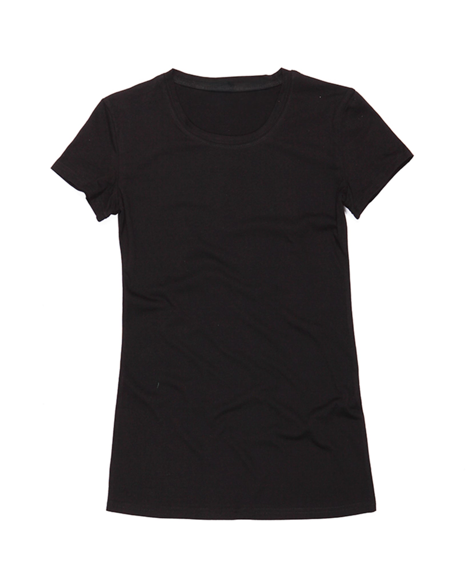 Women's organic cotton t-shirt Black KUD1441O - flat lay - Front View 