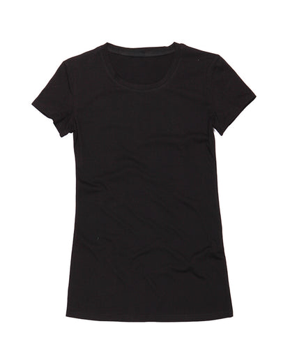 Women's organic cotton t-shirt Black KUD1441O - flat lay - Front View 