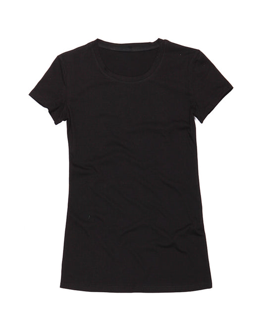 Women's Premium Cotton t-shirt in black KUD1441 - flat lay - Front View